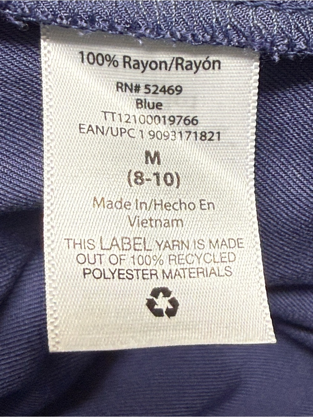 Time And Tru Sz Medium Women’s Blue Relaxed Fit Pull On Wide Leg Crop Pants NWT - Picture 6 of 6